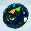 Dark Crystal AB Glass Diamond Paperweight 3.25"