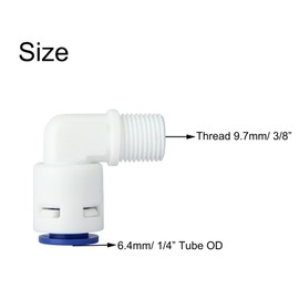 NACX 1/4" OD x 3/8” Thread Elbow Quick Push to Connect Check Valve for Reverse Osmosis System, Water Purifiers water filters, 6Pcs