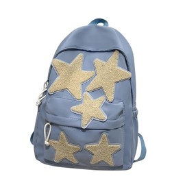QUINTRA Japanese Girl Small Homemade Five-Pointed Star Backpack, Omnibus College Student School Bag, Female High School Backpack Bicycle Backpacks Men Small, blue, One Size