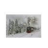 Northlight Small Lighted Woods with Train Canvas Wall Art, White