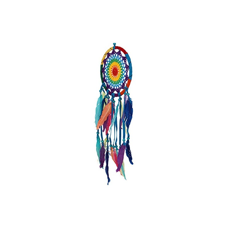 GURU SHOP Dream Catcher Rainbow with Crochet Net - Colourful