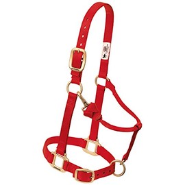 Weaver Leather Original Adjustable Nylon Horse Halter, Weanling/Pony, Red