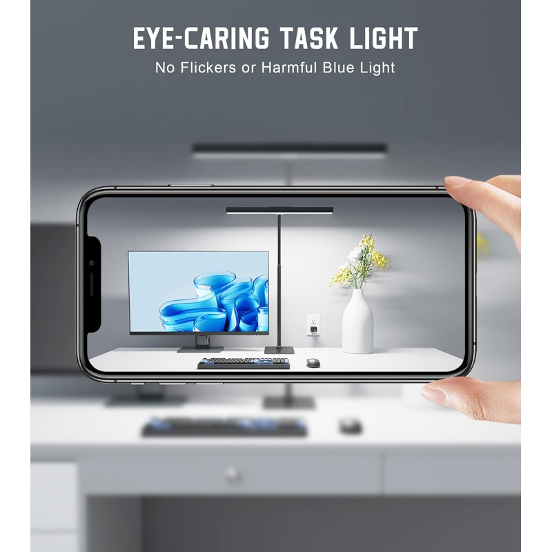 LED Desk Lamp for Home Office with Base, Eye-Caring Architect