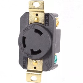 Journeyman*Pro JPRO 2620 30 Amp, 250 Volt, Locking Receptacle Wall Outlet L6-30R Twist Lock