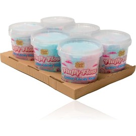 Candy Paradise Cotton Candy, Fluffy & Popping Floss Cotton Candy Floss (50g (Pack of 6), Fluffy Strawberry & Tutti-Frutti)