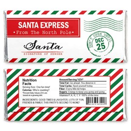 Big Dot of Happiness Santa's Special Delivery - Candy Bar Wrapper From Santa Claus Christmas Favors - Set of 24