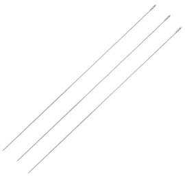 3Pcs Hawaiian Lei Needle for Leis Making, 14 Inch Large Eye Sweing Long Needle for Flower Lei Making Lei Needle to Make Hawaiian Lei for Graduation Wedding Birthday Party, Dia 0.8 mm, LXLVOUEG