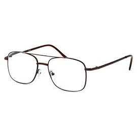 Calabria 8151 Mens Lightweight & Comfortable Metal Aviator Reading Glasses in Brown +1.75