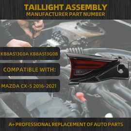Dasbecan Tail Light Assembly Compatible with 2016-2021 Ma-zda CX-5 Inner Left Driver Side Tail Light Replaces# KB8A-51-3G0A, KB8A-51-3G0B