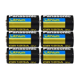 Panasonic CR123A 3V Lithium Batteries 6 Pack for Cameras and Flashlights