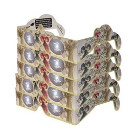 3Dstereo Holiday Eyes Glasses - 5 Pairs 3D Holiday Glasses - Transform Christmas Lights Into Magical Images - Fluttering Angels - Red, Star, Heart, Plastic, Novelty