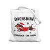 SZERE Dachshund Gifts Christmas Winter Snow Canvas Tote Bags Gifts
