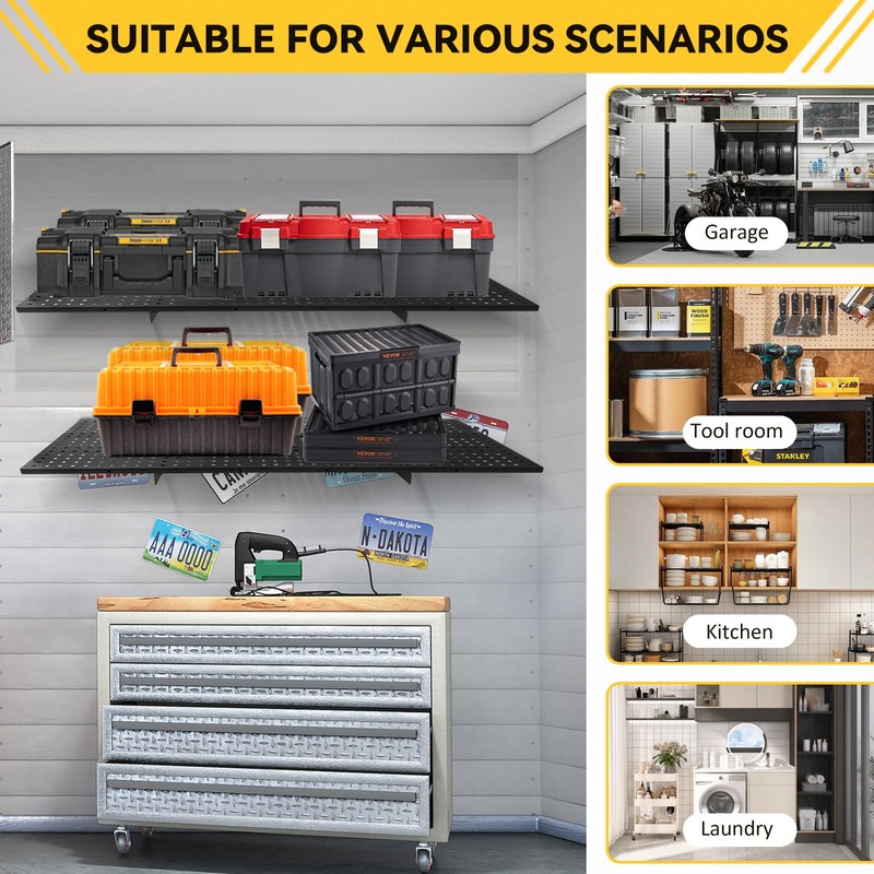 FAFAGLGL 2-Pack 1.97x2.95ft Adjustable Garage Wall Shelving,800 lb Load Capacity