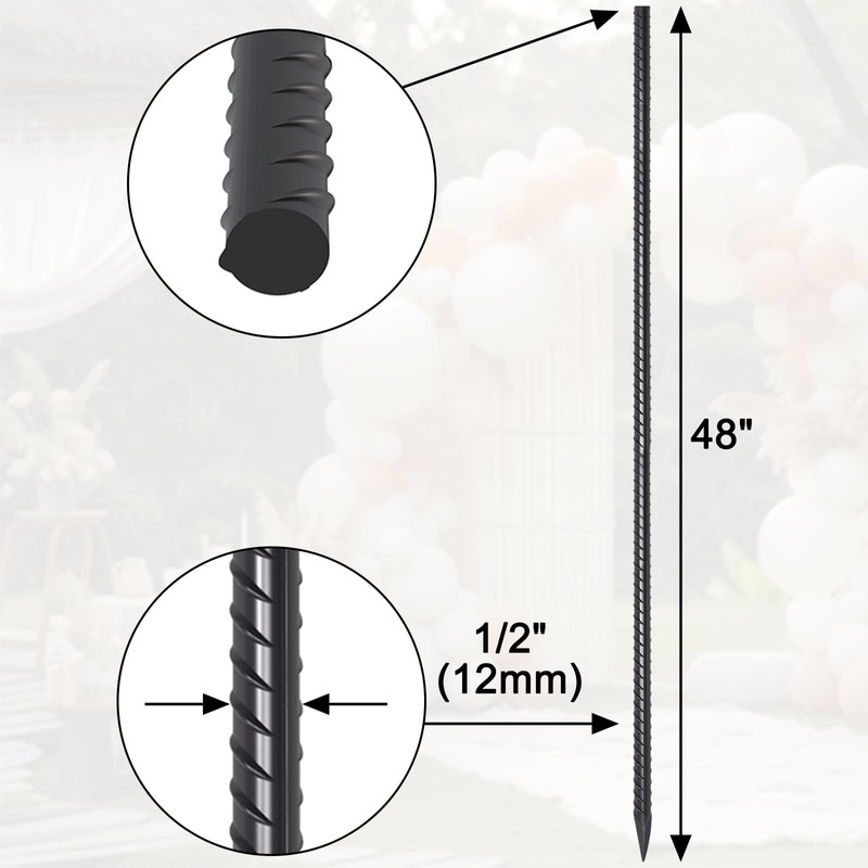 Steel Rebar Stakes 48 lnch 8 Pack Ground Stakes Heavy