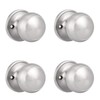 Probrico Square Door Knobs Brushed Nickel, Half Dummy Door Handles,