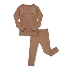 AVAUMA Baby Boys Girls Pajama Set Kids Toddler Snug fit Ribbed Sleepwear pjs for Daily Life Style (S/Camel(L))