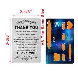 TANWIH Fathers Day card for Grandpa - I Love You Grandpa Wallet Card, Grandparents Day Gifts for Grandfather