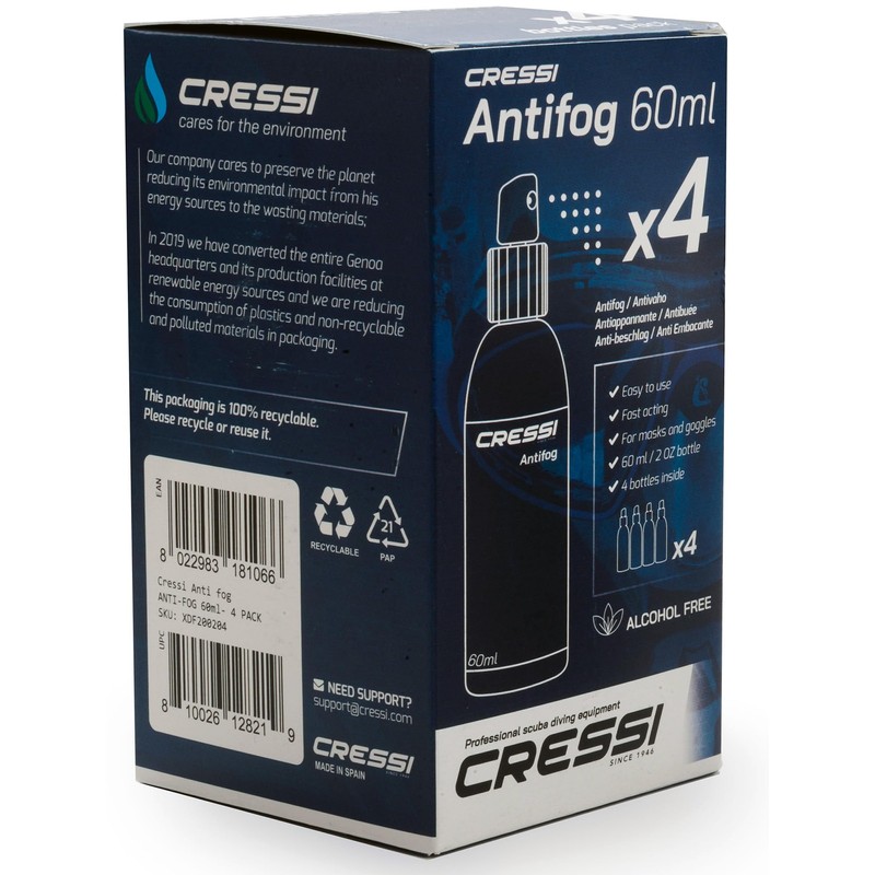 Cressi Anti-Fog 60Ml- 4 Pack