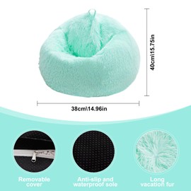 Mint Green fuzzy bean bag chair covers (No Filler), comfy Fluffy Mint Green bean bag chair Cover for bedroom, stuffed animal Storage, kids adults teens girls bean bag chairs, Anti-Slip