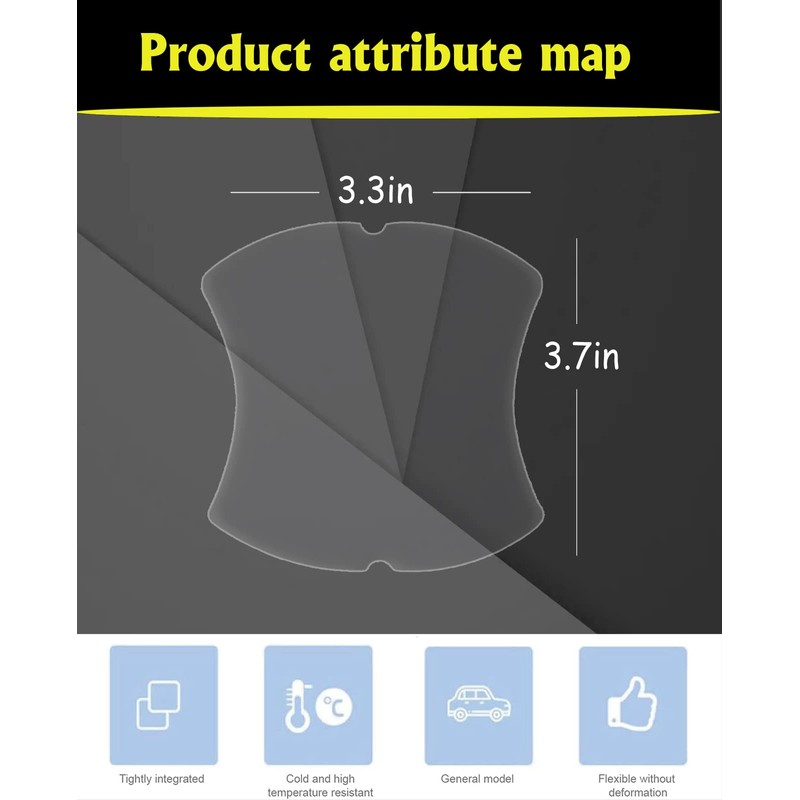Logctee 4 Pack Clear Universal Car Door Handle Scratch Protectors,