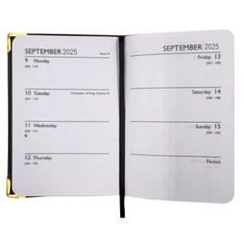 2025 POCKET DIARY - Week To A View - Soft Vinyl Cover - Black Blue or Red (Red)