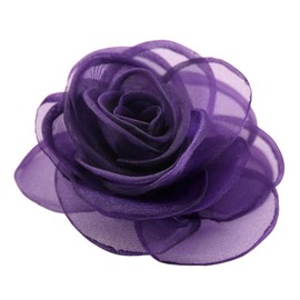 Merida Women's Charming Silk Flower Hair Clip Rose Brooches, Titanium, purple red