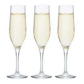 Aderia L6660 Champagne Glass, Clear, 5.3 fl oz (165 ml), Set of 3, Dishwasher Safe, Break-Resistant, Wine Flute, Cocktail Set, Stylish, Bordeaux, Burgundy, Red, Brandy, Champagne, White