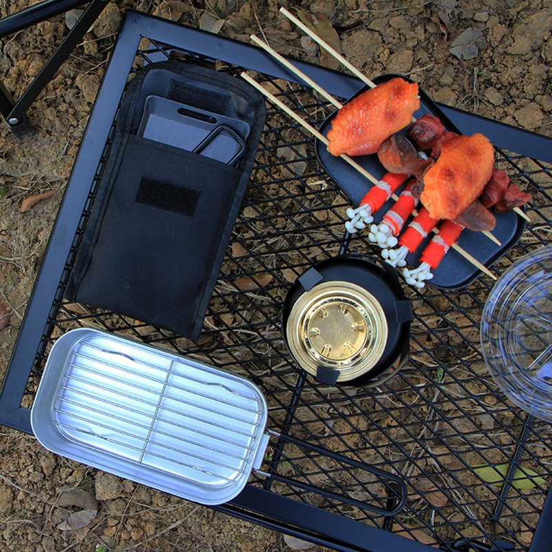 Mini Barbecue Tray Iron Portable Compact Easy to Clean BBQ