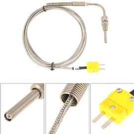 EGT K Type Thermocouple, 1/8" NPT Stainless Steel EGT 2M Thermocouple EGT Temperature Sensors Probe K Type Thermocouple with Exposed Tip Connector for Temperature Controllers