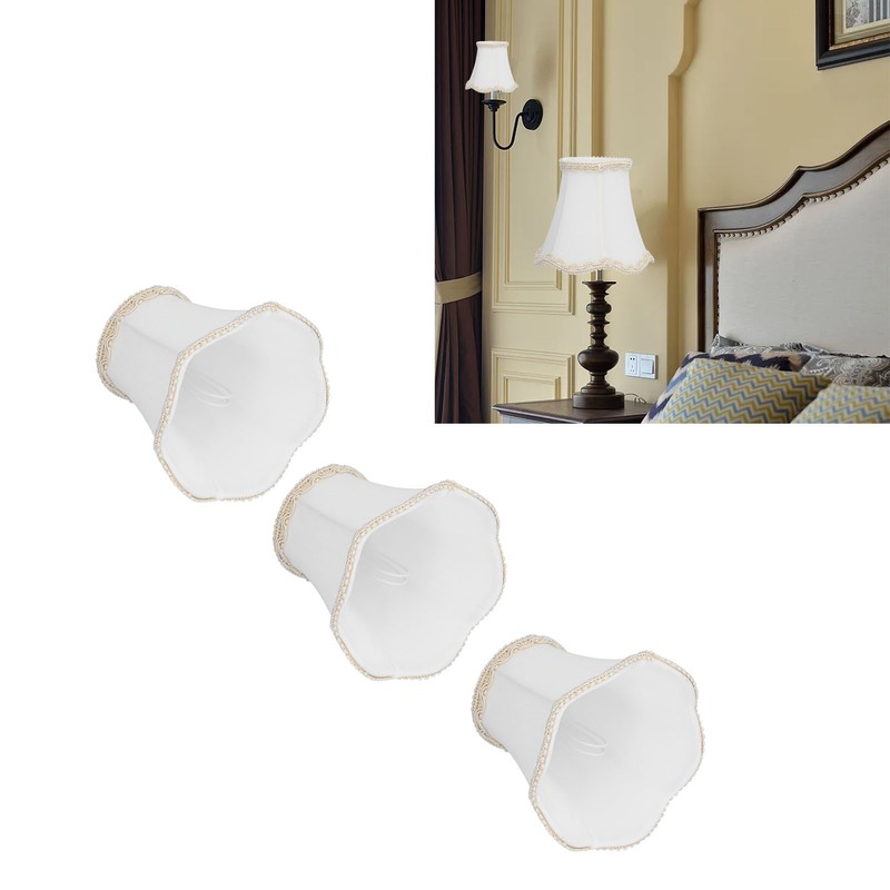 3Pcs Fabric Lamp Shade E14 Clip On Wall Lamp Candle