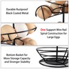 QUTREY Black Metal Egg Skelter with Storage Basket, Spiral Design
