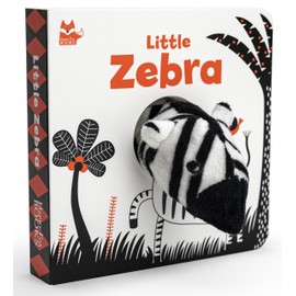 Little Zebra (Happy Fox Books) High-Contrast Art in Black, White, & Red Designed Specifically for Babies; Soft Plush Zebra Puppet, Die-Cut Elements, and Rounded Corners (Happy Fox Finger Puppet Books)