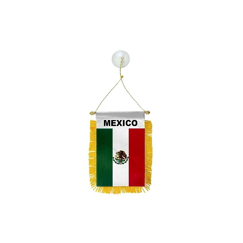 Mexico Mexican Mini Flag 4"x6" Window Banner w/suction cup