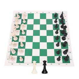 Tournament Chess Mat Portable PU Leather Tournament Roll Up Chess Board Chess Rollable Chessboard Lightweight & Non Slip (S)