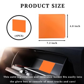 Dickno 4 PCS Car Registration and Insurance Holder, 10.6''×4.8'' Essential Auto Card Glove Box Organizer with Closure, Vehicle Interior Accessories Perfect for Documents, Cards