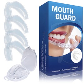 Guarda Dental – Protector Bucal para Dormir y Bruxismo | Guardas Dentales para Bruxismo Reutilizables (4 Piezas) – Hecho de EVA Grado Alimenticio, Sin BPA – Guarda Dental Bruxismo para Hombres y Mujeres – Alivia Dolor de Mandíbula y Bruxismo Nocturno