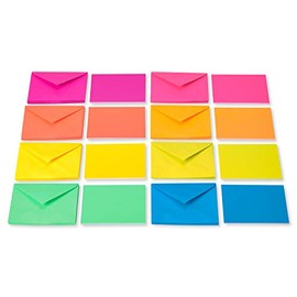 American Greetings tarjetas en blanco de un solo panel con sobres, color arcoíris neón (100 unidades)