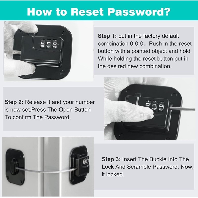 2 Pack Heavy Duty Combination Fridge Lock - Child/Baby Proofing