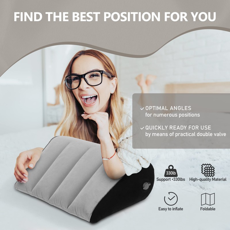 Prosixtoy Portable Wedge Cushion, Inflatable Pillow, Body Positioner, Bed Wedges,