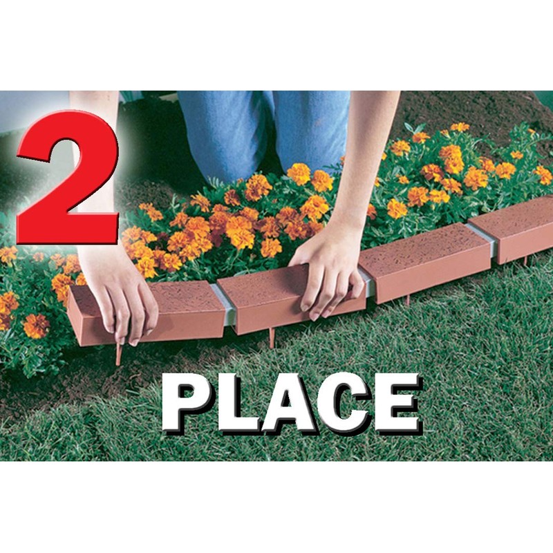 Let's Edge It! Decorative Plastic Brick Edging with 4 Built-In