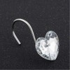 Actpe Decorative Crystal Heart Shape Shower Curtain Hooks Rust Resistant