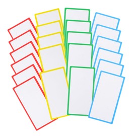 DOITOOL 36pcs Magnetic Blank Name Labels Reusable Dry Erase Tags with Vibrant Edges for Organizing Fridge Whiteboard Office and School Easy to Write Wipe Clean and Maintain