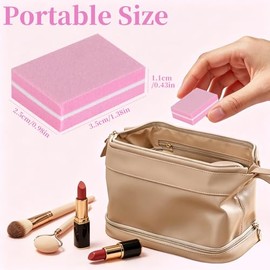 Mini bloque pulidor de uñas: paquete de 45 limas de esponja de grano 100/180 rosa | Uñas acrílicas, de gel y naturales, con forma, superficies lisas y