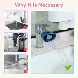 SAFELON Pack of 2 Tap Extenders for Babies & Toddlers, Children's Hand Wash Extender for Bathroom & Kitchen Safety, Double Hole Tap Handle Extender (Blue)