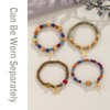 FAOSCI Boho Bracelets for Women, 4 Pcs Women Wood Beaded
