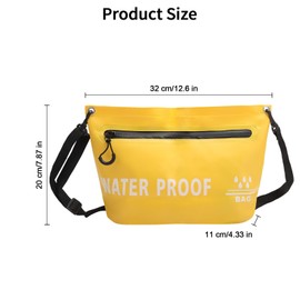 KQDRAVINE Waterproof bag, dry bag, 20 x 32 cm, waterproof bag, yellow, lightweight bag for swimming, beach, fitness, outdoor swimming bag, boating for men and women with shoulder strap