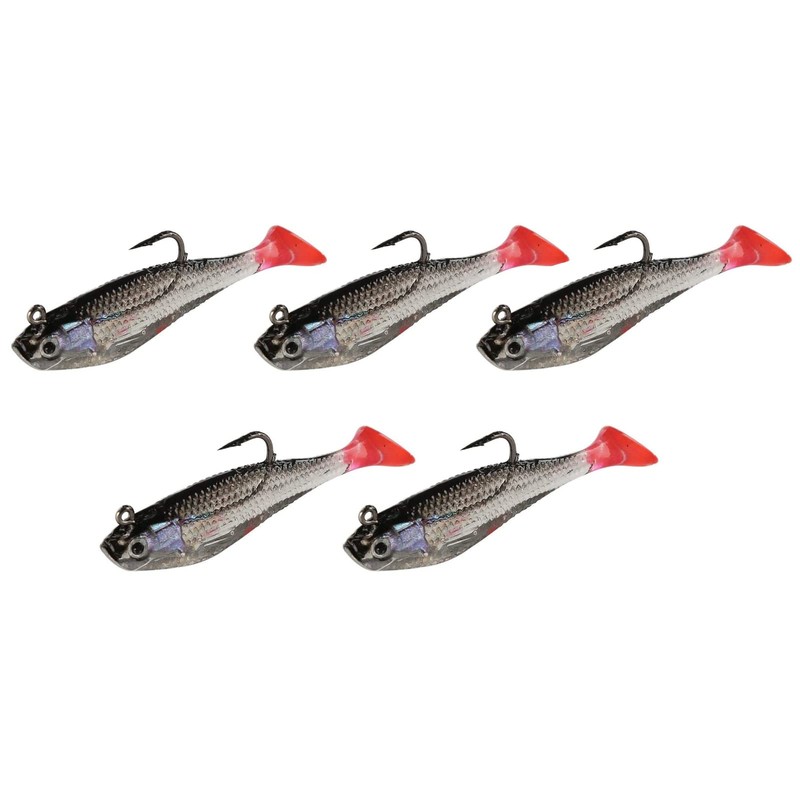 5Pcs Fishing Lures,3D Eyes Soft Fishing Lure Single Hook Baits