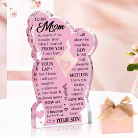 MOTONG Gifts for Mum Acrylic Plaque Mum Birthday Gifts, Mum Gifts from Son Presents for Mum, New Mum Gifts for Thanksgiving Christmas Valentines Mothers Day Gifts for Women Birthday Unique