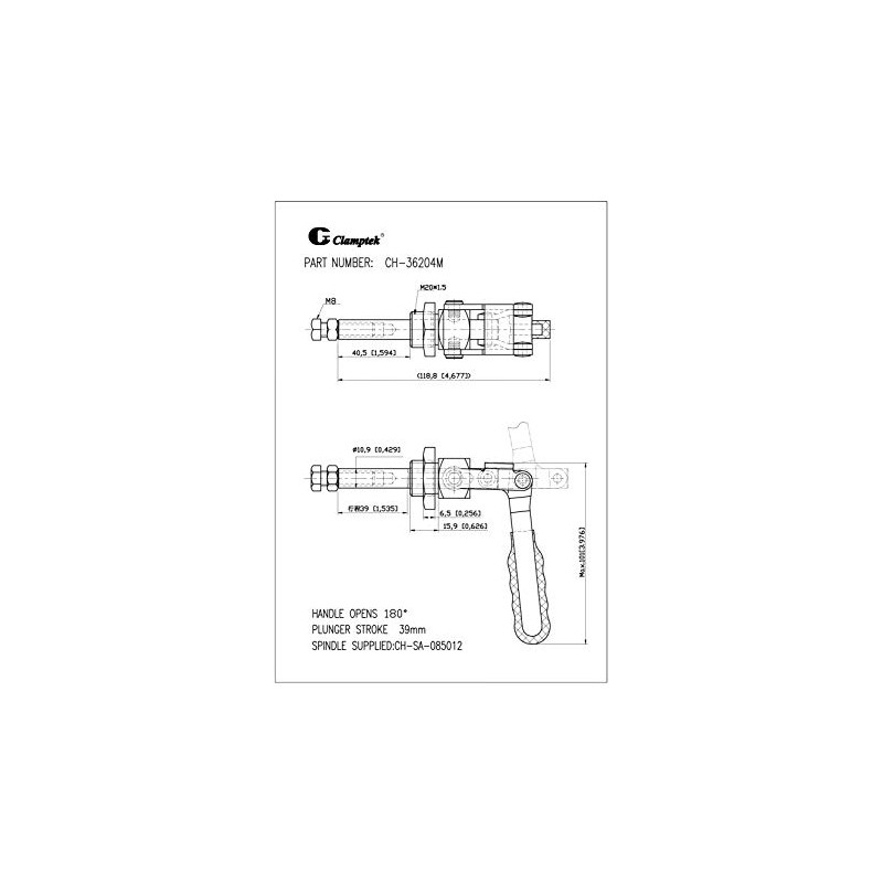 Clamptek Toggle Clamps Push/Pull Type Toggle Clamp CH-36204