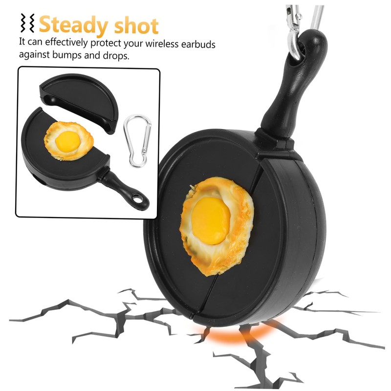 KOMBIUDA 1pc Pan Shape Wireless Earbud Protective Case Compatible with